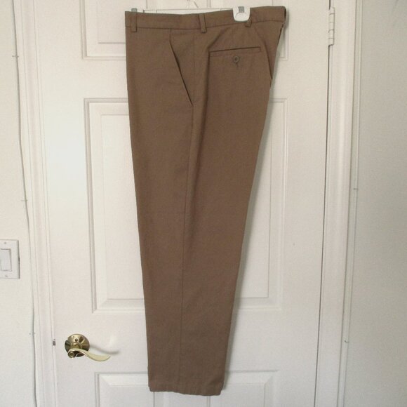 Kenneth Cole Reaction Mens Flat Front Tan Stretch Dress Slacks NWOT-Size 38Wx30L - Picture 3 of 3